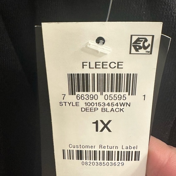 ID Ideology black hoodie 1X‎ fleece kangaroo  pocket New with Tags - Picture 5 of 5